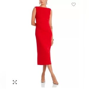 NWT Mollie Ruched Midi Dress Size XL in Red by WAYF